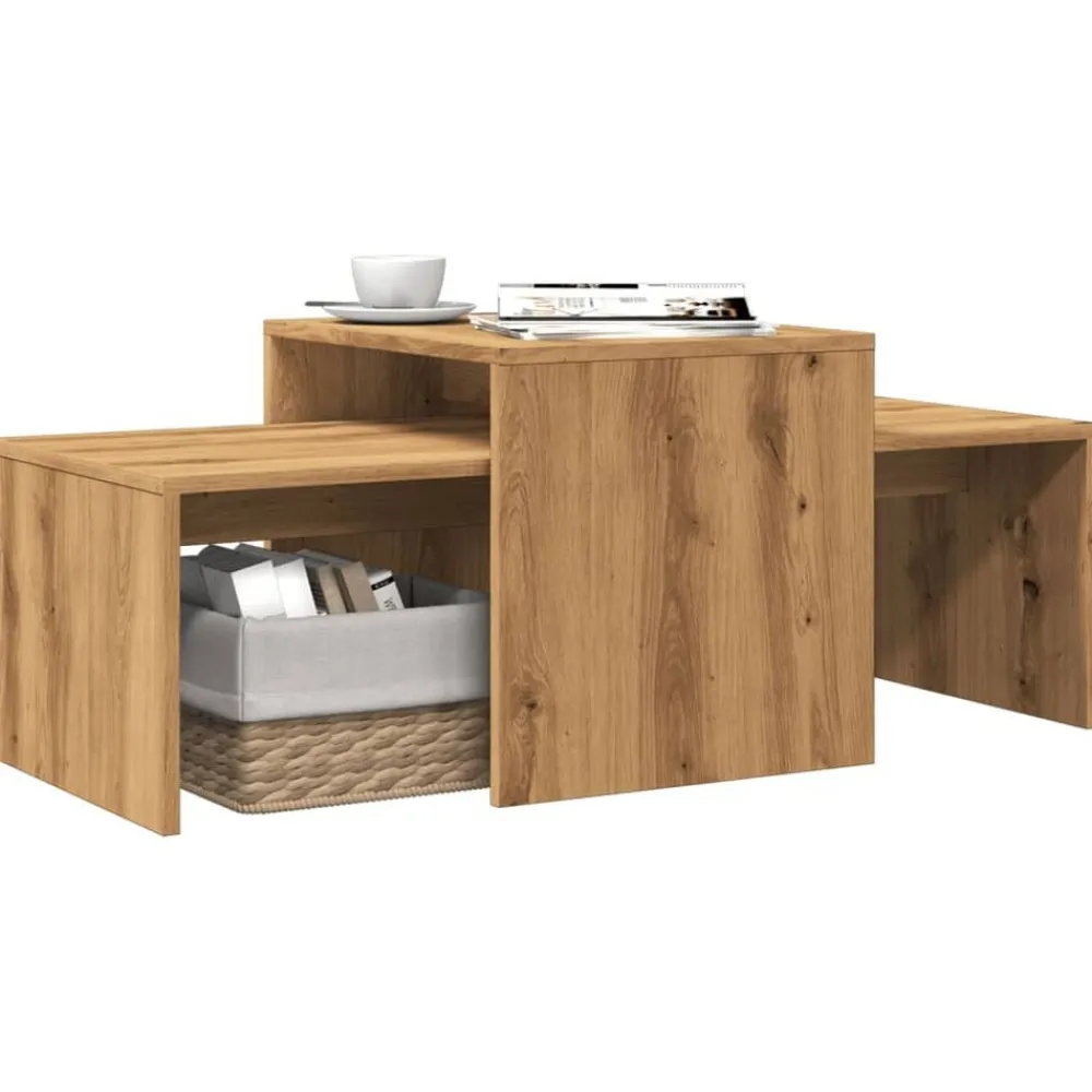 Tables-vidaXL Table basse chêne artisanal 100x48x40 cm bois d'ingénierie chêne artisanal