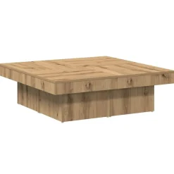 vidaXL Table basse chêne artisanal 90x90x28 cm bois d'ingénierie