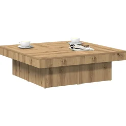 vidaXL Table basse chêne artisanal 90x90x28 cm bois d'ingénierie