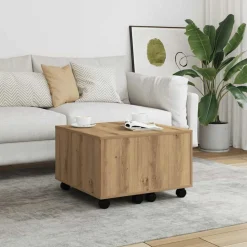 vidaXL Table basse chêne artisanal 60x60x38 cm bois d'ingénierie