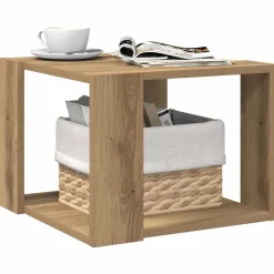 Tables-vidaXL Table basse chêne artisanal 40x40x30 cm bois d'ingénierie chêne artisanal