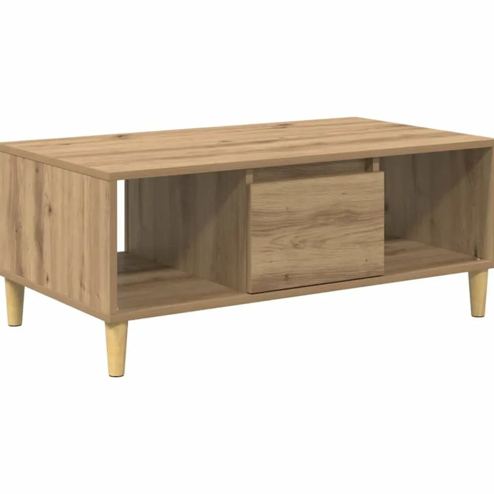 Tables-vidaXL Table basse Chêne artisanal 90 x 50 x 26,5 cm Bois d'ingénierie chêne artisanal