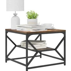 Tables-vidaXL Table basse Chêne fumé 51 x 50 x 40 cm Ch&ecirc;ne fumé