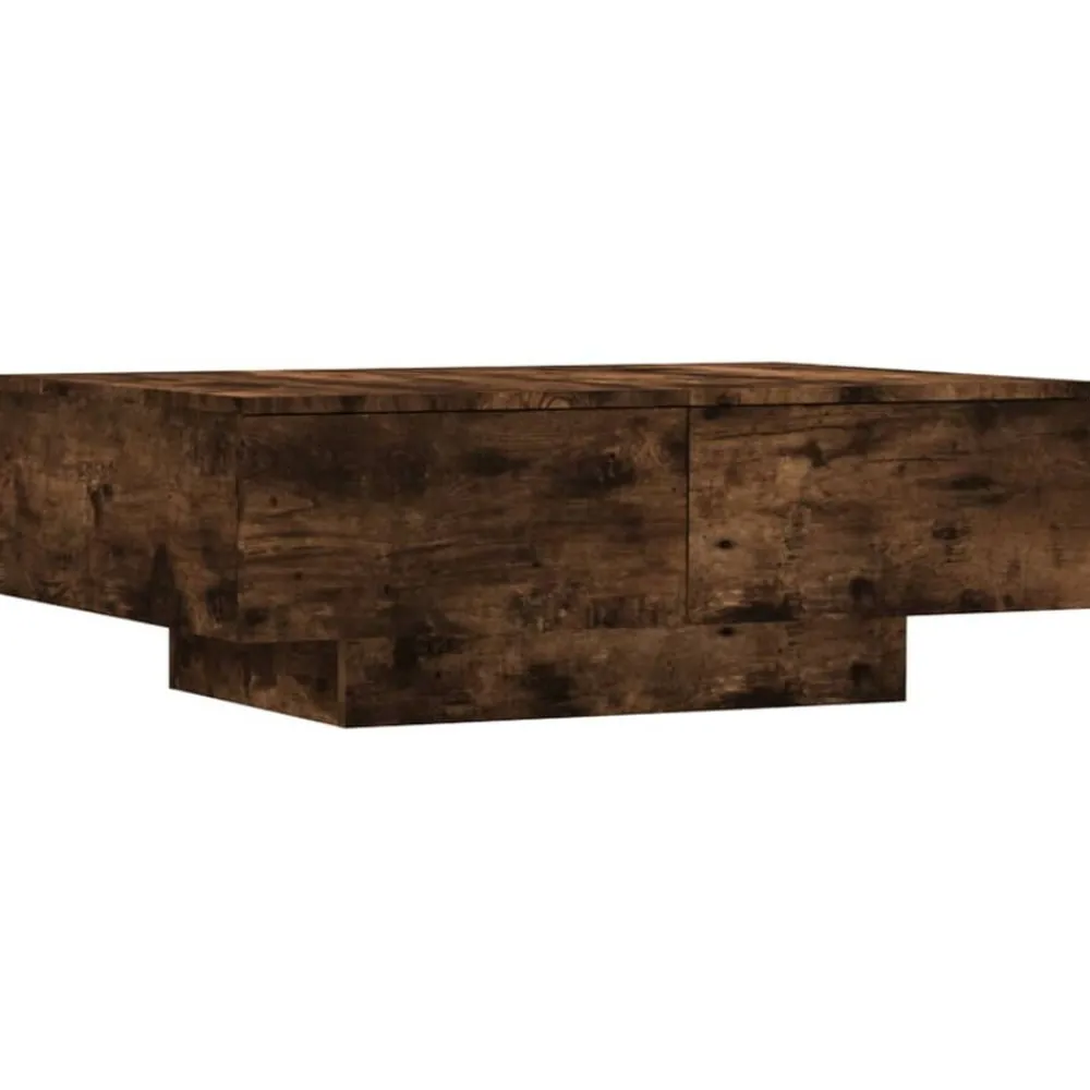 Tables-vidaXL Table basse Chêne fumé 90x60x31 cm Bois d'ingénierie Chêne fumé