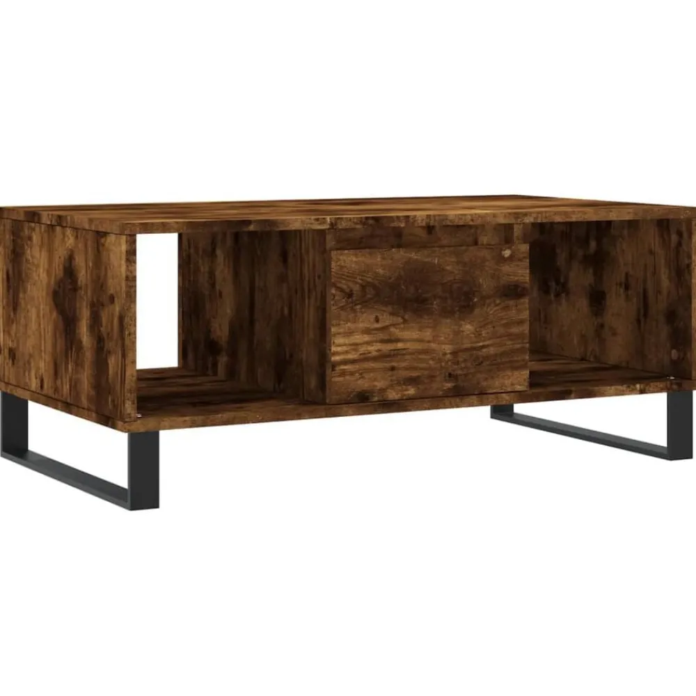 vidaXL Table basse Chêne fumé 90x50x36,5 cm Bois d'ingénierie