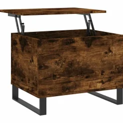 Tables-vidaXL Table basse Chêne fumé 60x44,5x45 cm Bois d'ingénierie Chêne fumé