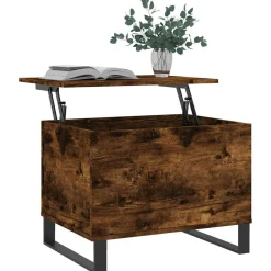 Tables-vidaXL Table basse Chêne fumé 60x44,5x45 cm Bois d'ingénierie Chêne fumé