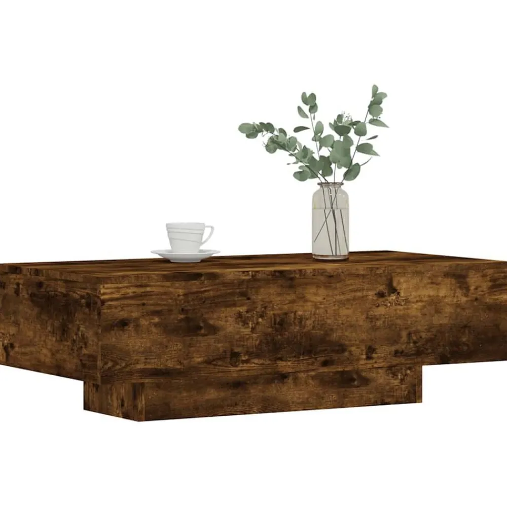 vidaXL Table basse chêne fumé 100x49,5x31 cm bois d'ingénierie