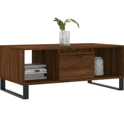 Tables-vidaXL Table basse Chêne marron 90x50x36,5 cm Bois d'ingénierie Ch&ecirc;ne marron