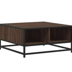 vidaXL Table basse chêne marron 60,5x60,5x30cm bois d'ingénierie/métal
