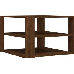 Tables-vidaXL Table basse chêne marron 58x58x40 cm bois d'ingénierie Ch&ecirc;ne marron