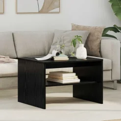 Tables-vidaXL Table basse Chêne noir 60 x 50 x 40 cm Bois d'ingénierie Ch&ecirc;ne noir
