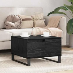 Tables-vidaXL Table basse Chêne noir 55 x 55 x 36,5 cm Bois d'ingénierie Ch&ecirc;ne noir