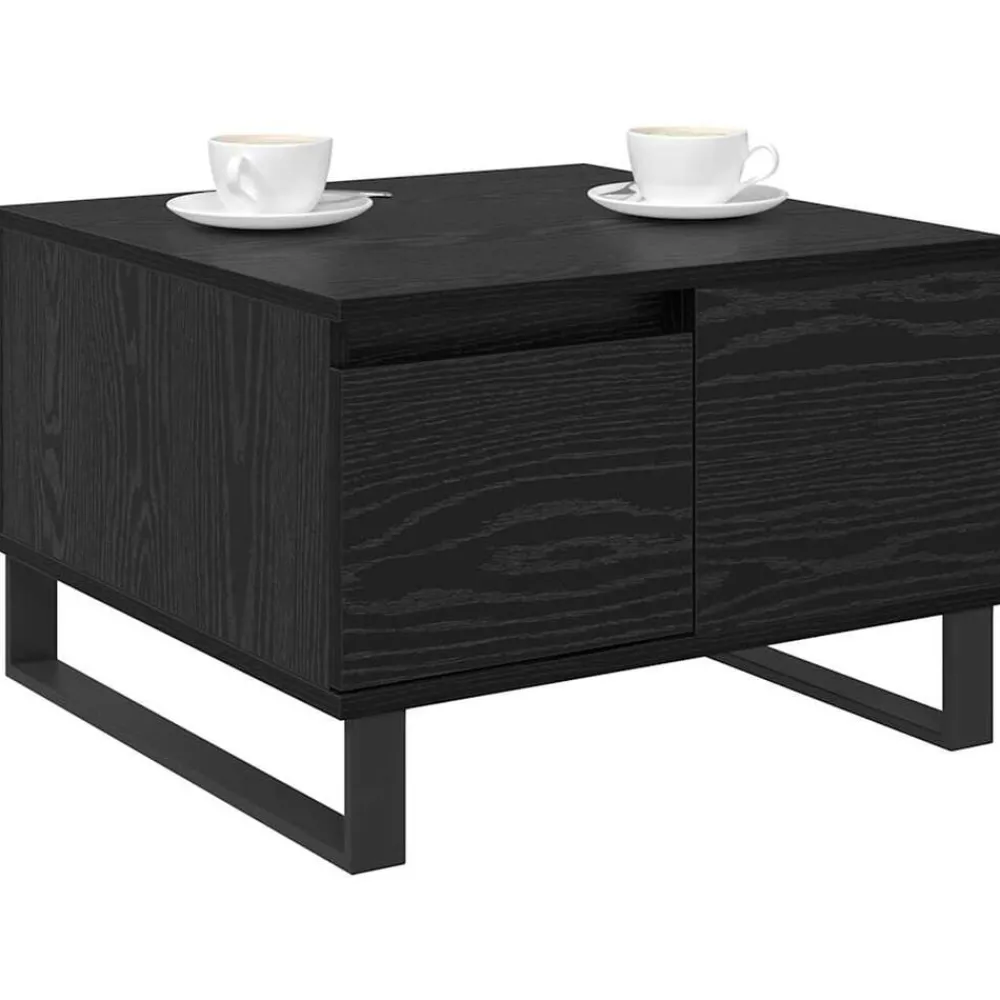 Tables-vidaXL Table basse Chêne noir 55 x 55 x 36,5 cm Bois d'ingénierie Chêne noir