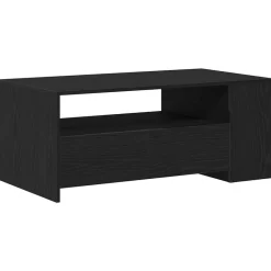 Tables-vidaXL Table basse Chêne noir 102 x 55 x 43,5 cm Bois d'ingénierie Ch&ecirc;ne noir