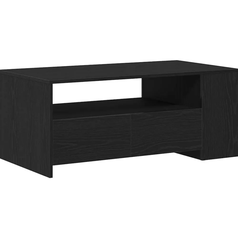 Tables-vidaXL Table basse Chêne noir 102 x 55 x 43,5 cm Bois d'ingénierie Chêne noir