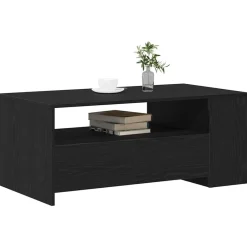 Tables-vidaXL Table basse Chêne noir 102 x 55 x 43,5 cm Bois d'ingénierie Chêne noir