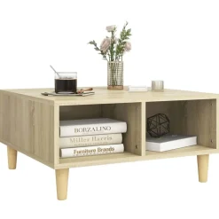 Tables-vidaXL Table basse chêne sonoma 60x60x30 cm bois d'ingénierie Ch&ecirc;ne sonoma