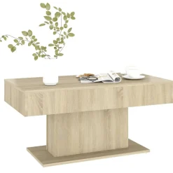 Tables-vidaXL Table basse chêne sonoma 96x50x45 cm bois d'ingénierie Chêne sonoma