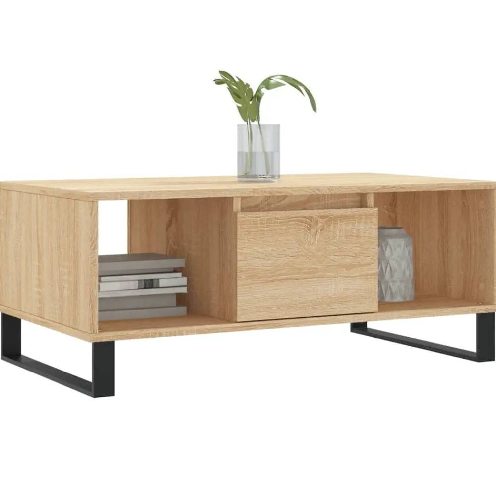 vidaXL Table basse Chêne sonoma 90x50x36,5 cm Bois d'ingénierie