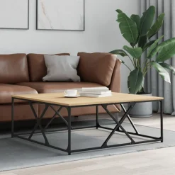vidaXL Table basse chêne sonoma 100x100x40 cm bois d'ingénierie