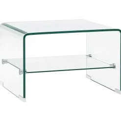 vidaXL Table basse Clair 50x45x33 cm Verre trempé
