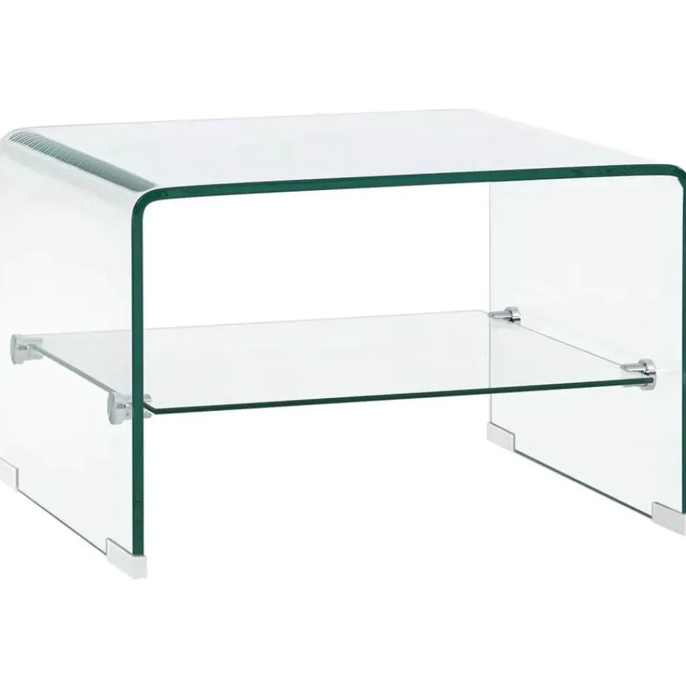 vidaXL Table basse Clair 50x45x33 cm Verre trempé