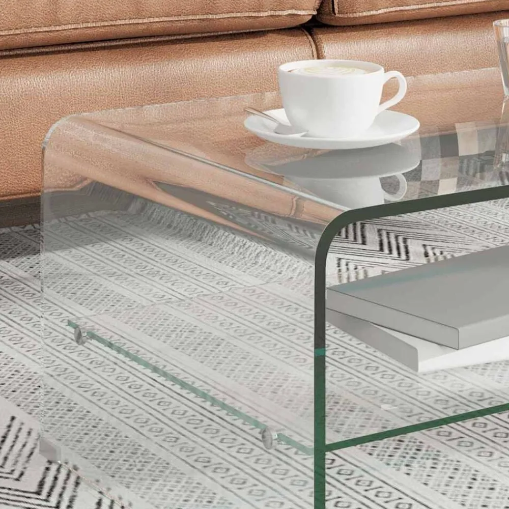vidaXL Table basse Clair 50x45x33 cm Verre trempé