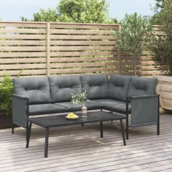 vidaXL Table basse de jardin anthracite 110x55x35 cm acier