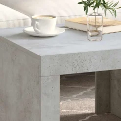 Tables-vidaXL Table basse 50x50x35 cm bois d'ingénierie Gris béton