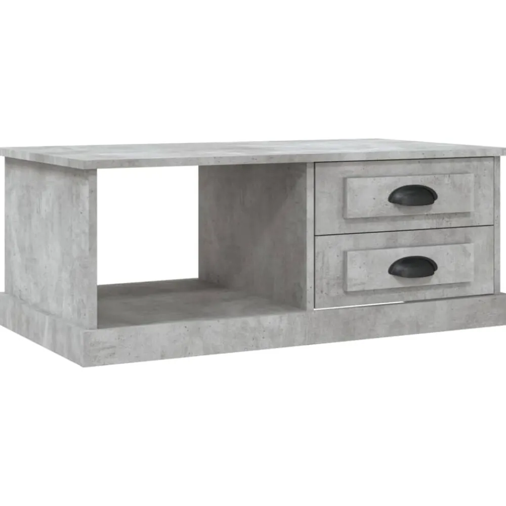 Tables-vidaXL Table basse 90x50x35 cm Bois d'ingénierie Gris béton