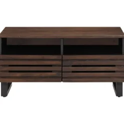 Tables-vidaXL Table basse marron 80x55x40 cm bois de massif manguier Marron foncé