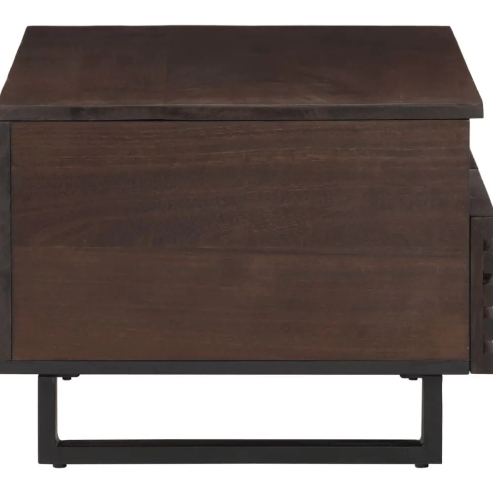 Tables-vidaXL Table basse marron 80x55x40 cm bois de massif manguier Marron foncé