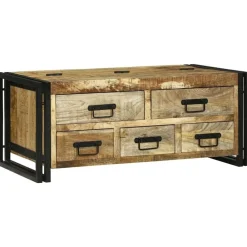 Tables-vidaXL Table basse Marron 90 x 50 x 38 cm Bois de mangue massif