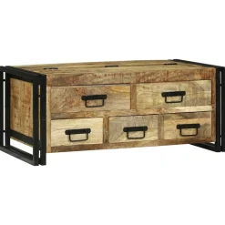 Tables-vidaXL Table basse Marron 90 x 50 x 38 cm Bois de mangue massif