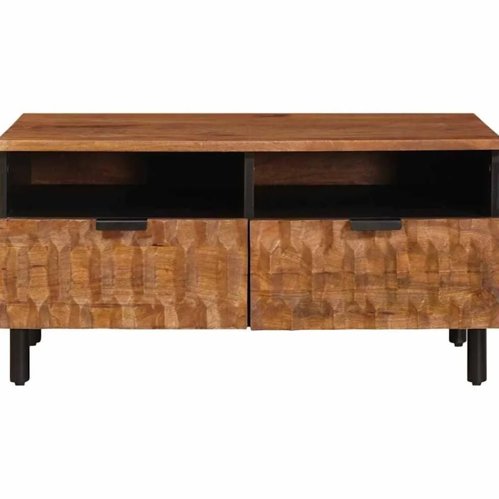 vidaXL Table basse Marron 80 x 54 x 40 cm Bois de mangue massif