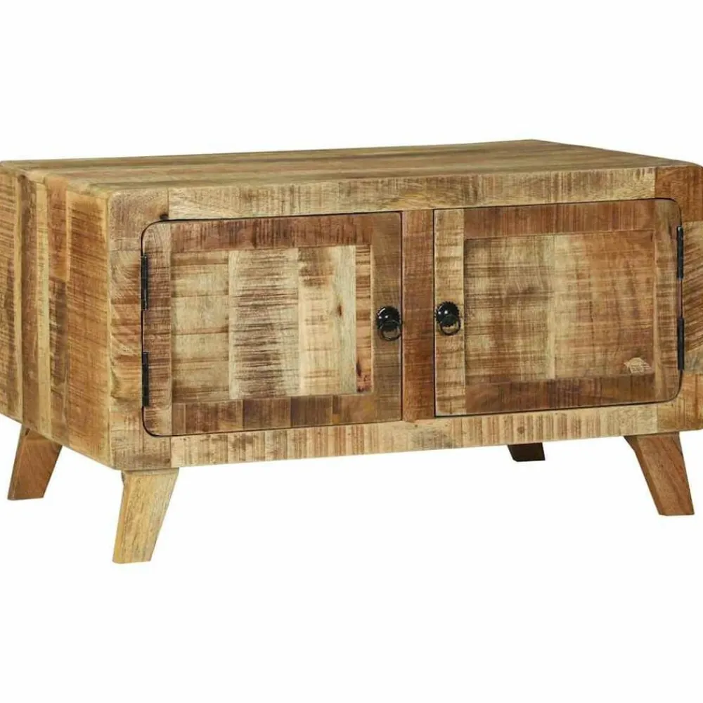Tables-vidaXL Table basse Marron 80 x 54 x 45 cm Bois de mangue massif