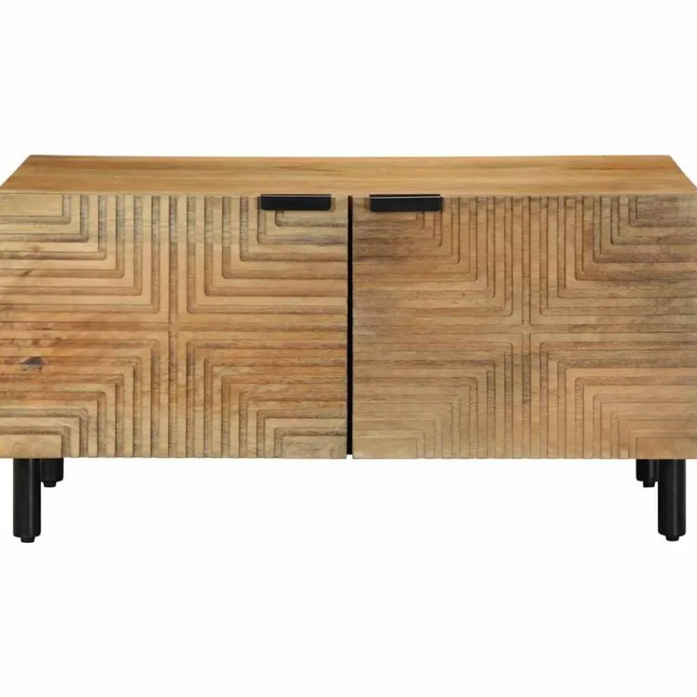 Tables-vidaXL Table basse 80x50x40 cm bois de manguier massif Marron