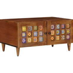 Tables-vidaXL Table basse Marron 80 x 50 x 40 cm Bois de mangue massif Noyer