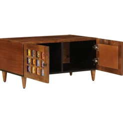 Tables-vidaXL Table basse Marron 80 x 50 x 40 cm Bois de mangue massif Noyer