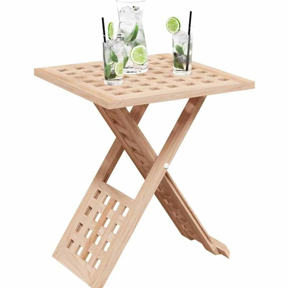 Tables-vidaXL Table basse Marron 33 x 33 x 40,5 cm Bois de noyer massif