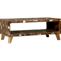 vidaXL Table basse Multicolore 90 x 50 x 35 cm Bois Recyclé Solide