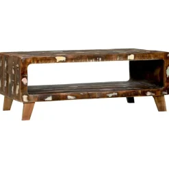 vidaXL Table basse Multicolore 90 x 50 x 35 cm Bois Recyclé Solide