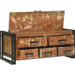 vidaXL Table basse Multicolore 90 x 50 x 38 cm Bois Recyclé Solide