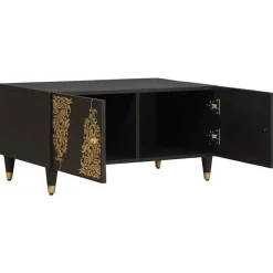 Tables-vidaXL Table basse 80 x 50 x 40 cm Bois de mangue massif Noir