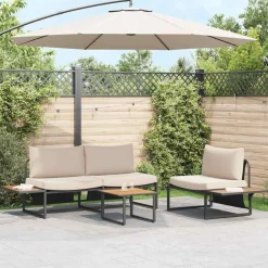 vidaXL Table basse Noir et Marron 55 x 55 x 35 cm
