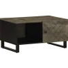 vidaXL Table basse noir 80x50x40 cm bois massif de manguier