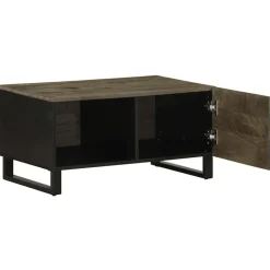 vidaXL Table basse noir 80x50x40 cm bois massif de manguier