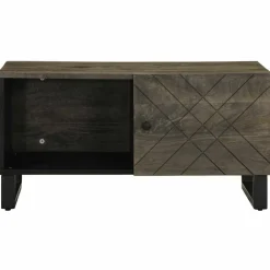 vidaXL Table basse noir 80x50x40 cm bois massif de manguier