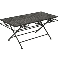 Tables-vidaXL Table basse pliante Style vintage Métal 100x50x45 cm Noir